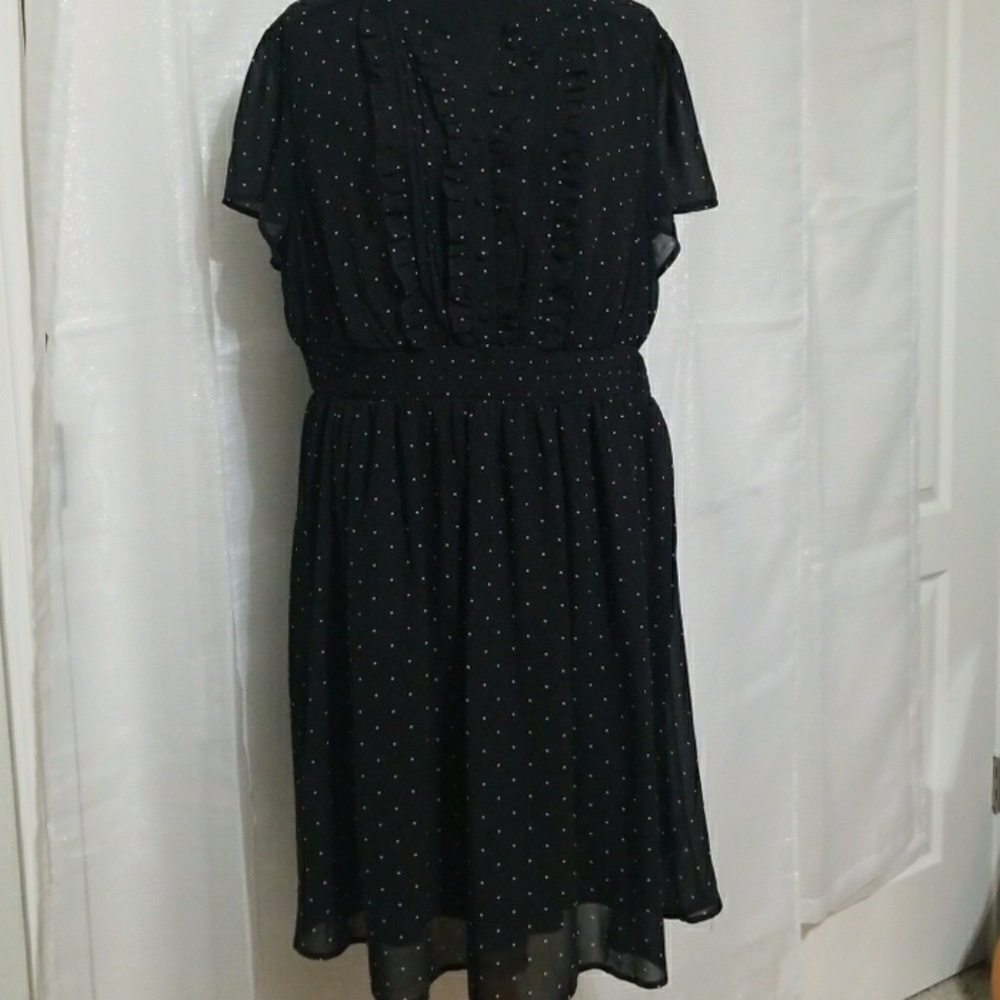 Torrid Polka Dot Chiffon Ruffled Skater Dress sz2